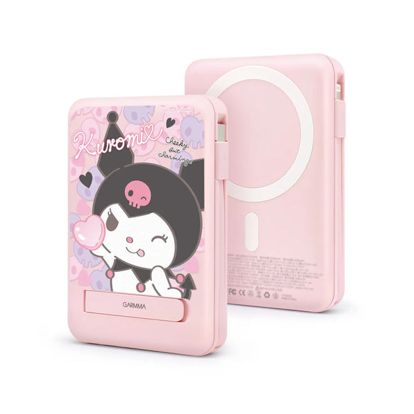 【門市發售】Garmma 永橙✖️Sanrio  Kuromi  10000mAh  數顯帶線磁吸外置充電器（只限香港發售，不設平郵）