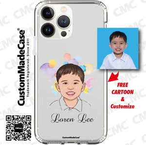 CustomMadeCase - Cartoon Case 相片漫畫化設計 全透明 手機殼 (人像 寵物 兒童 家庭)