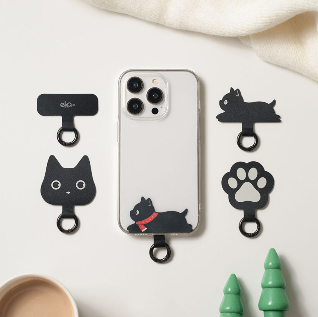 【門市發售】Ekax 黑貓星人系列 手機夾片（不包掛繩）